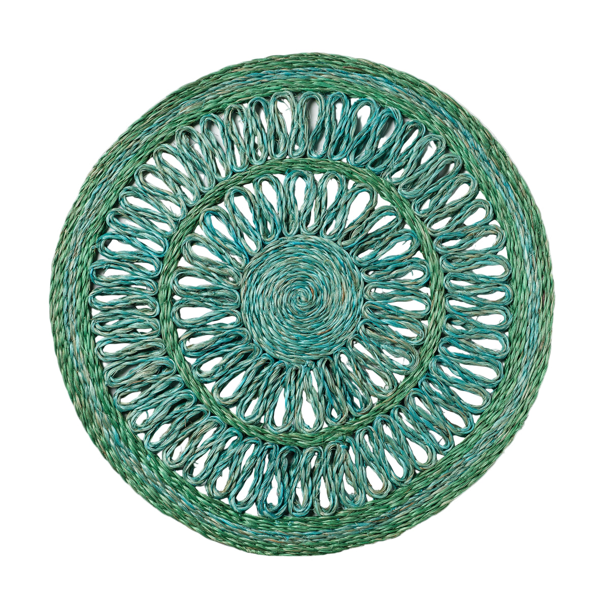 Loopy Straw Placemats – Emerald (Set of 4)