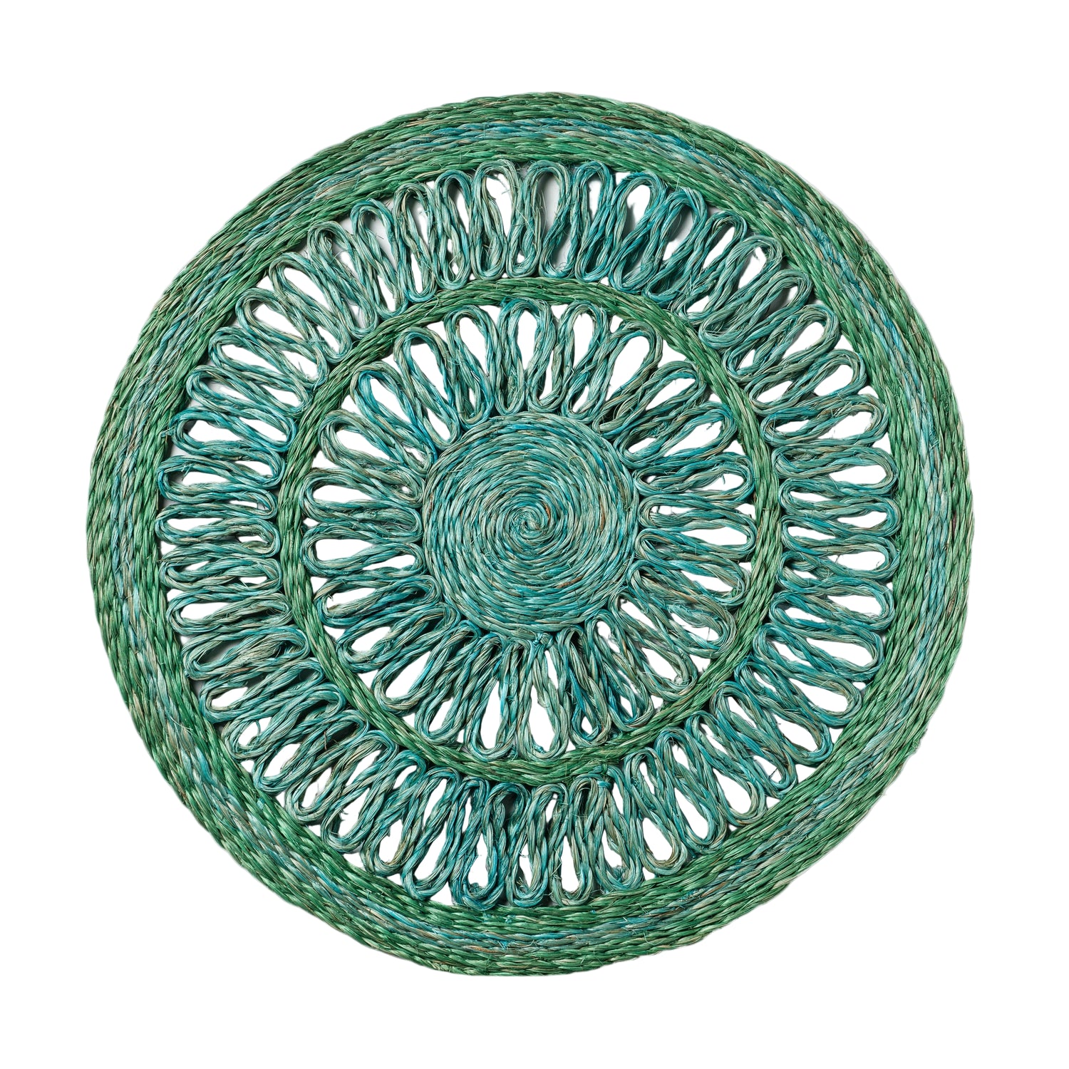 Loopy Straw Placemats – Emerald (Set of 4)