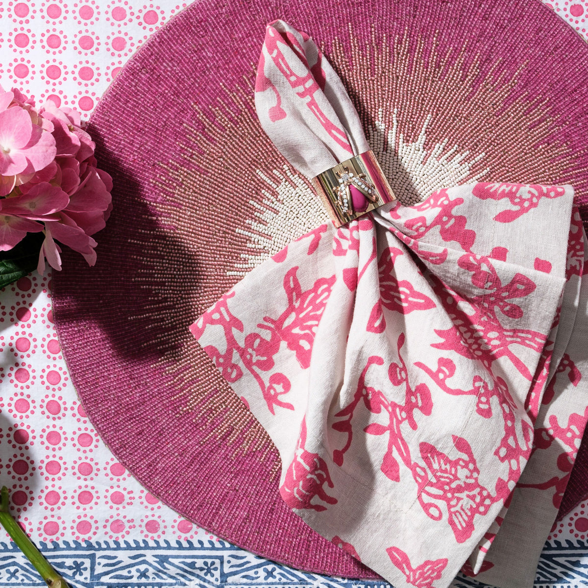 Garden Print Napkins – Pink (Set of 2)