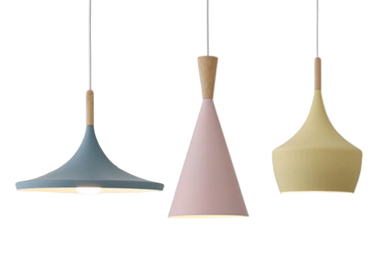 Macaron Geometric Pendant Light Modern Metal Fixture (Various Color and Styles)