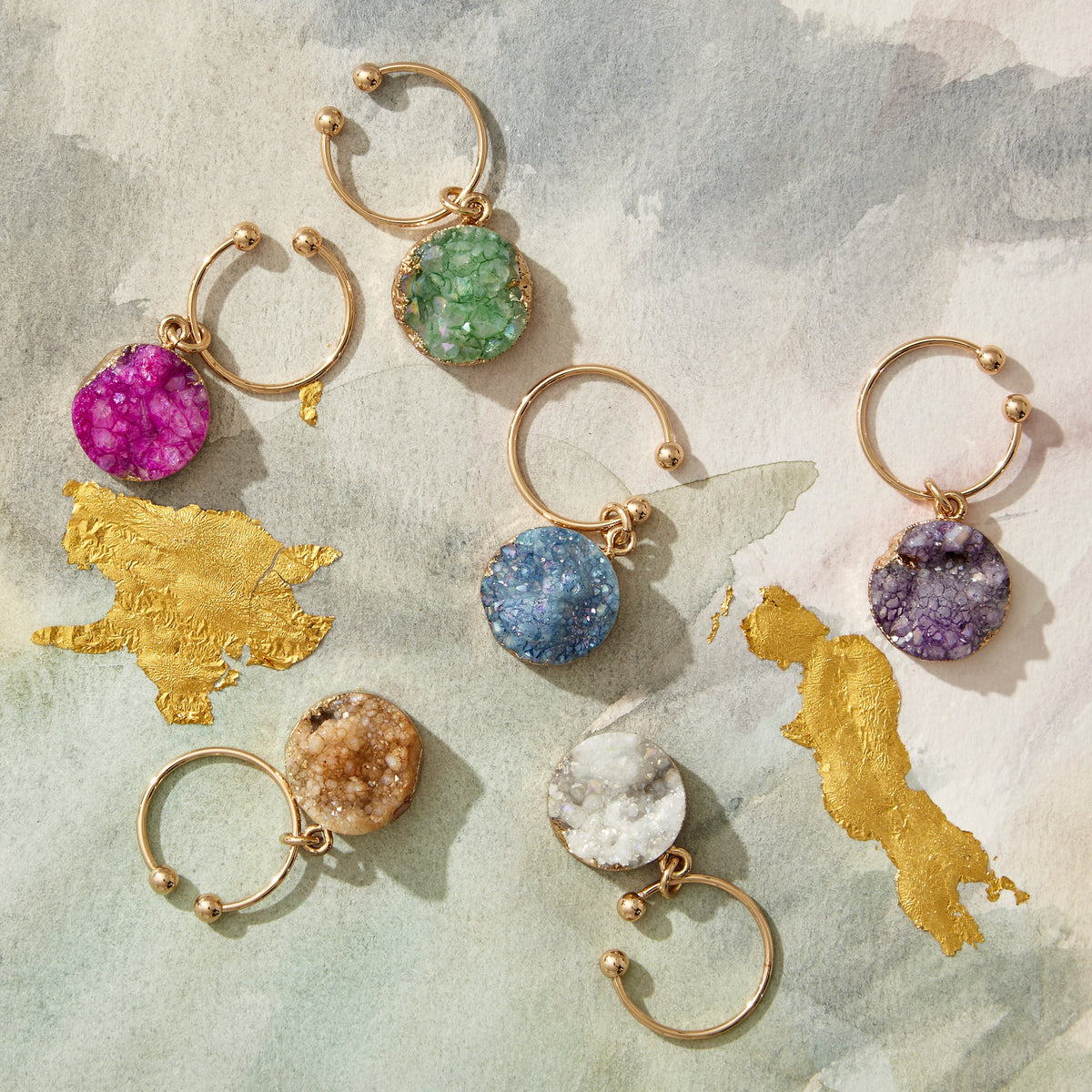Druzy Wine Charms – Set of Six