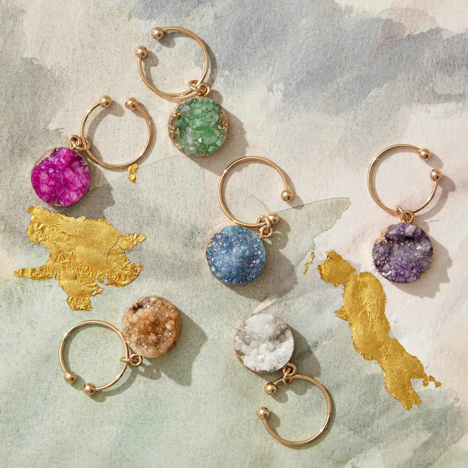 Druzy Wine Charms – Set of Six