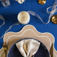 Haven Beige Wavy Edge Faux Leather Placemat