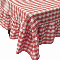 Ember Ruffled Gingham Tablecloth