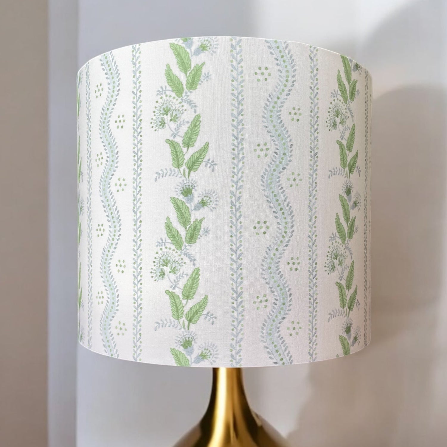 Blue and Green Lampshade in Emma Stripe (Various Sizes)