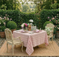 Pink Gingham Cotton Dinner Napkin 18" - Set of 2