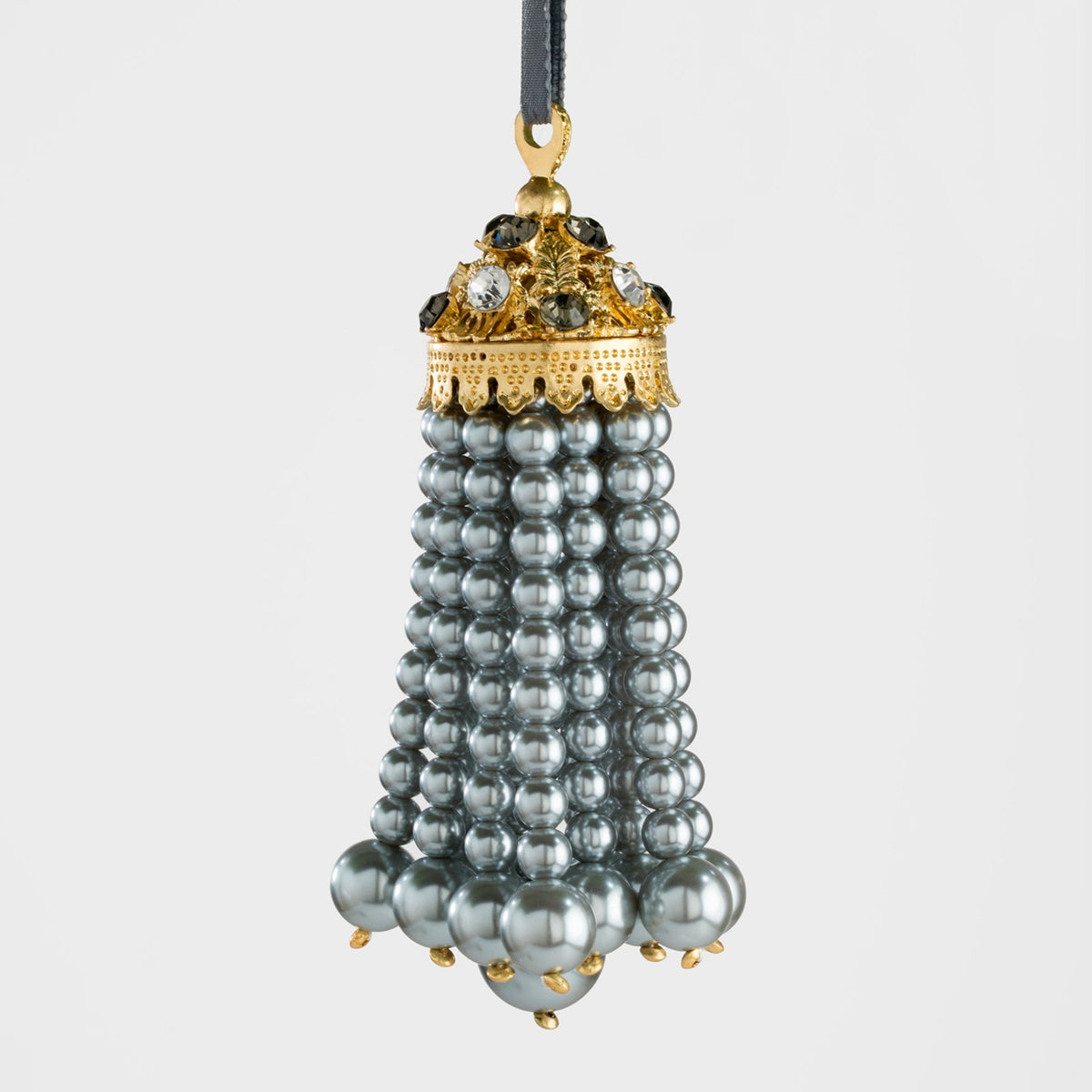 Hanging Ornament Pearl Tassel, Grey