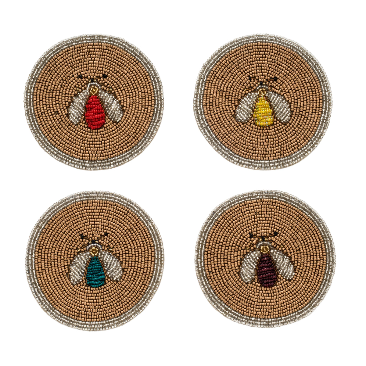 Sparkle Bee Coasters – Set of 4