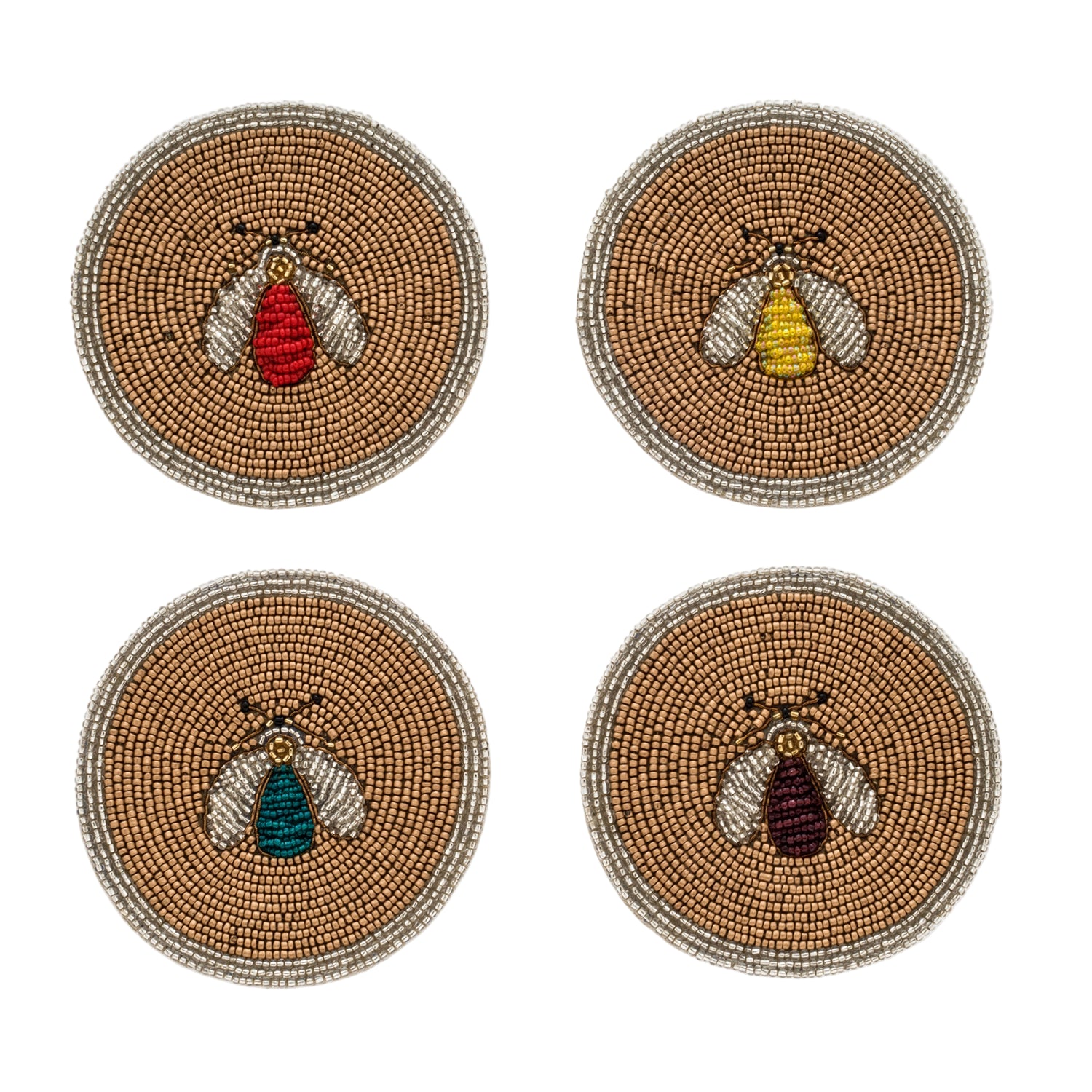 Sparkle Bee Coasters – Set of 4
