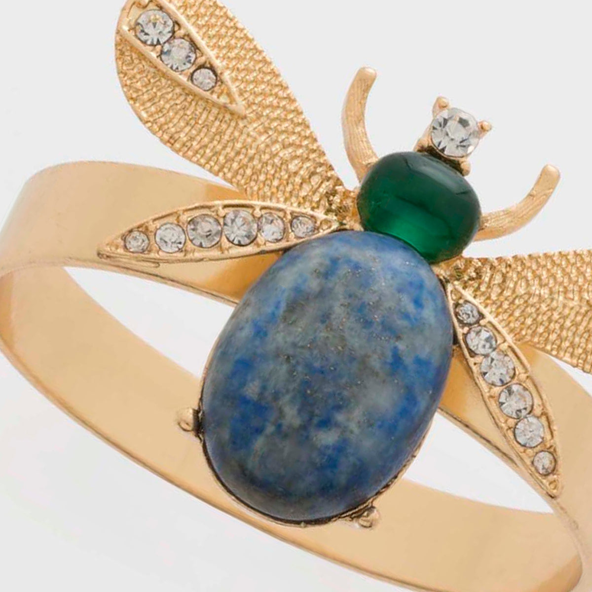 Etched Wing Bug Skinny Napkin Rings – Lapis Lazuli (Set of 4)