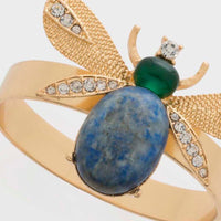 Etched Wing Bug Skinny Napkin Rings – Lapis Lazuli (Set of 4)