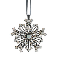 Sparkle Snowflake Ornament, Black with Opal