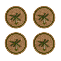 Tropical Palm Tree Hand-Beaded Coasters | Set of Four