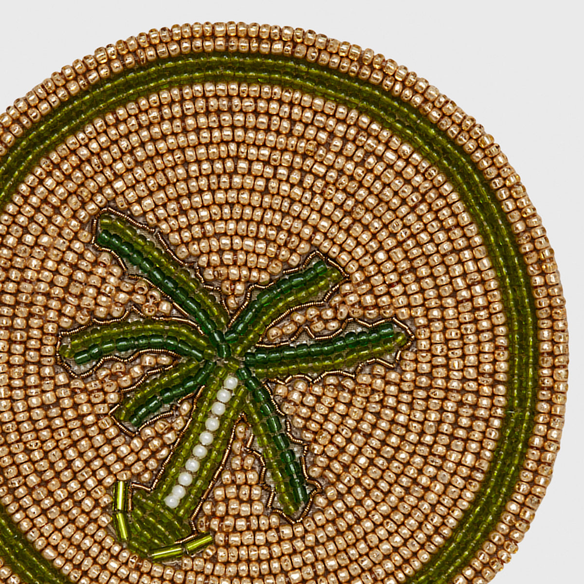 Tropical Palm Tree Hand-Beaded Coasters | Set of Four