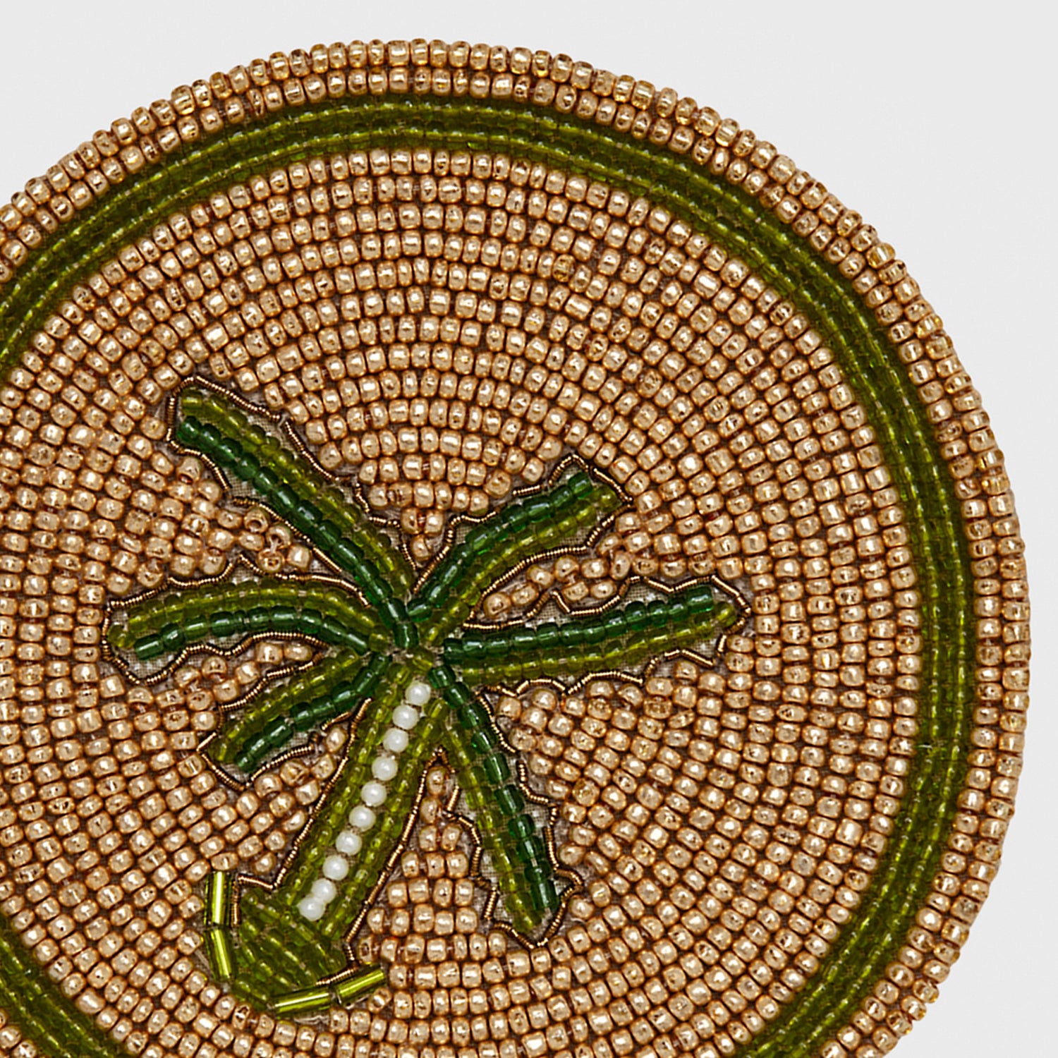 Tropical Palm Tree Hand-Beaded Coasters | Set of Four