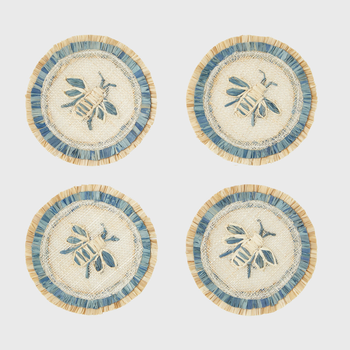 Bee Straw Coasters – Set of 4