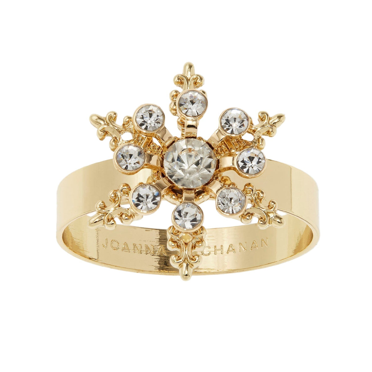 Classic Snowflake Skinny Napkin Rings – Crystal (Set of 4)