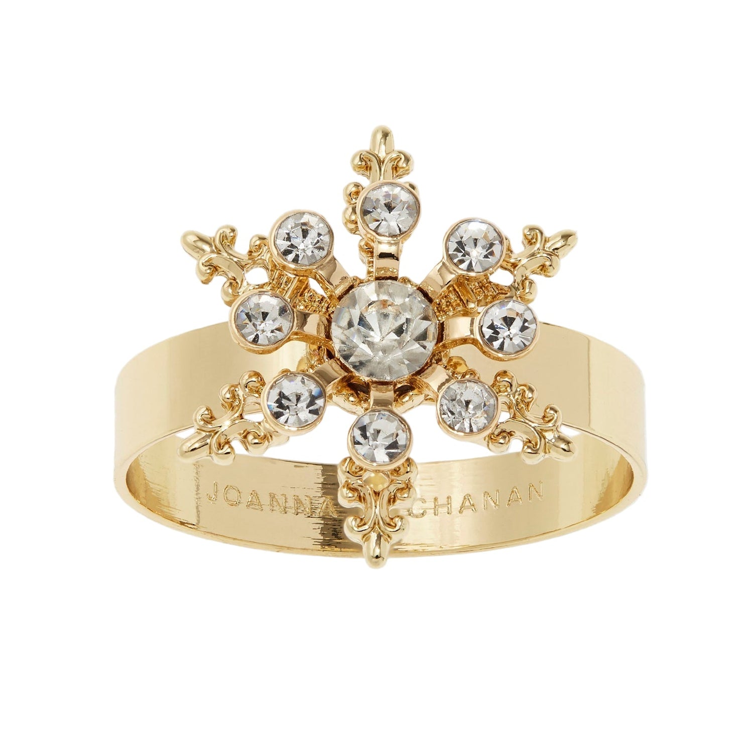 Classic Snowflake Skinny Napkin Rings – Crystal (Set of 4)