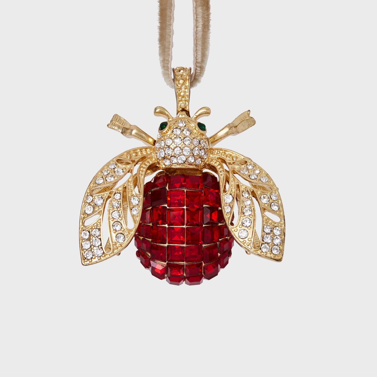 Sparkle Bee Ruby Hanging Ornament