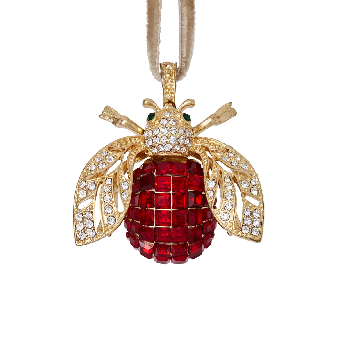 Sparkle Bee Ruby Hanging Ornament
