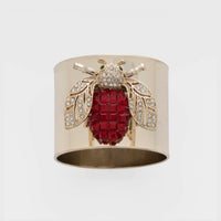 Sparkle Bee Napkin Rings – Ruby (Set of 2)