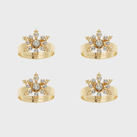 Classic Snowflake Skinny Napkin Rings – Crystal (Set of 4)