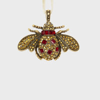 Jeweled Insect Hanging Ornament, Ruby and Emerald