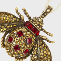 Jeweled Insect Hanging Ornament, Ruby and Emerald