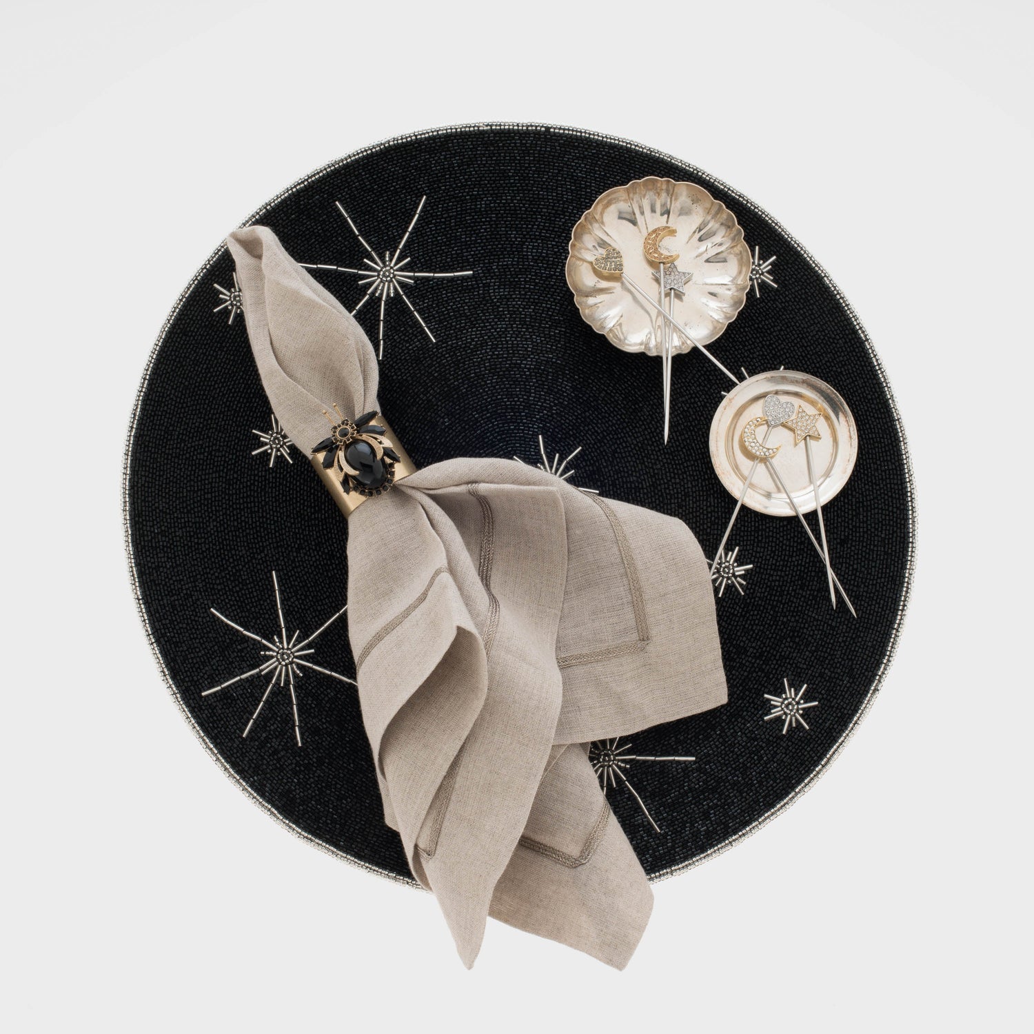 Vintage Bug Napkin Rings – Black (Set of 2)