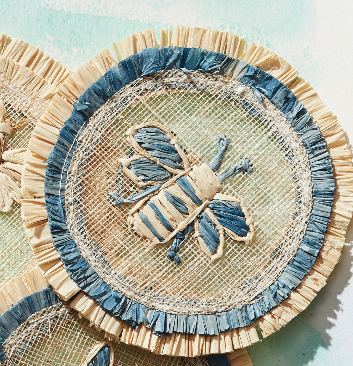 Bee Straw Coasters – Set of 4