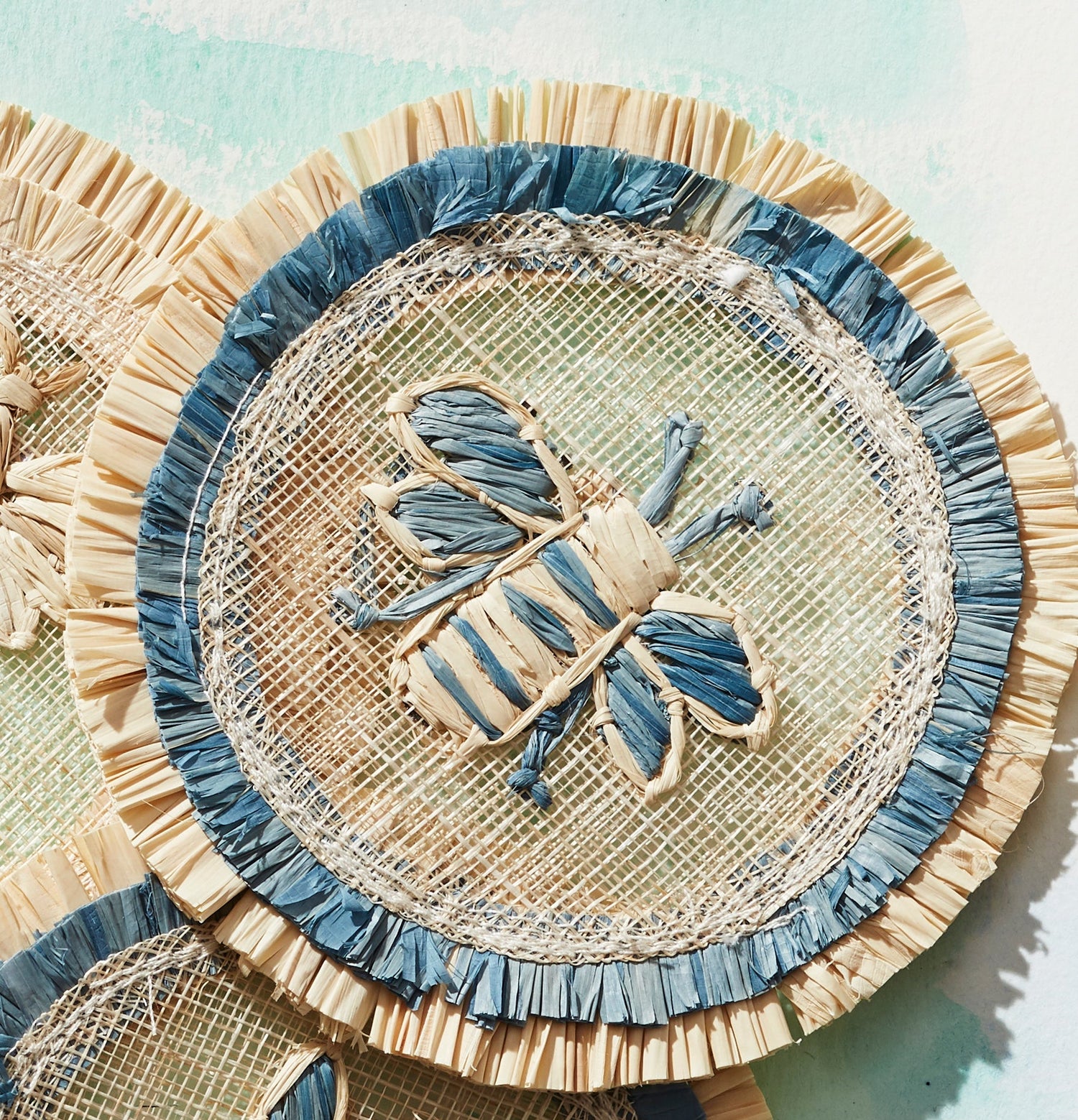 Bee Straw Coasters – Set of 4