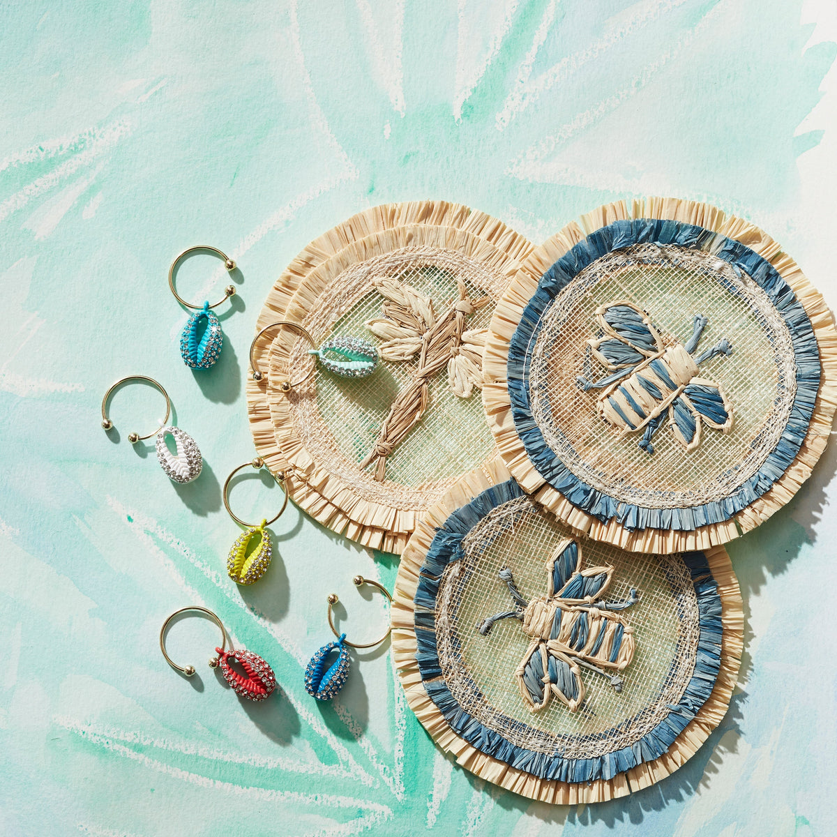 Bee Straw Coasters – Set of 4
