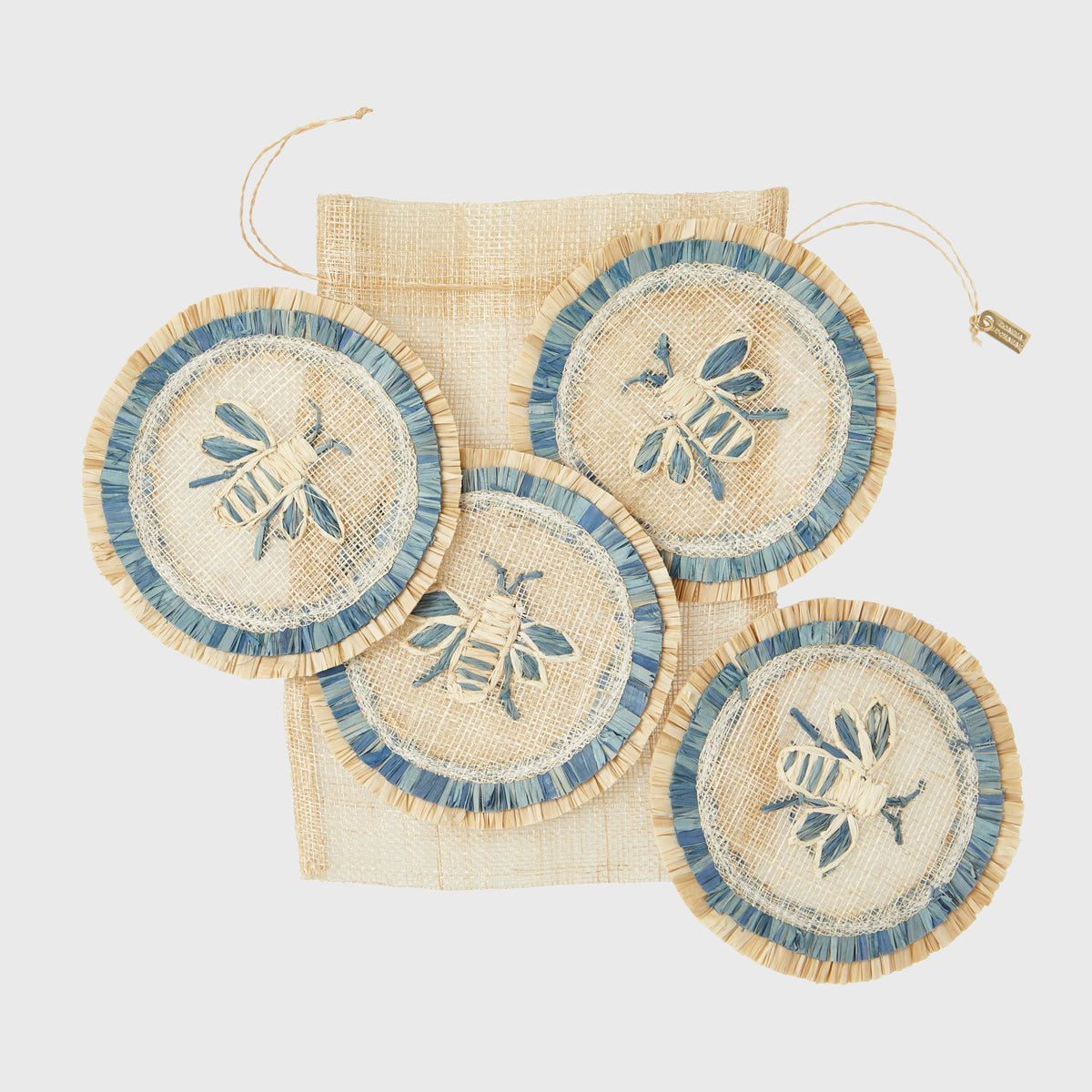 Bee Straw Coasters – Set of 4