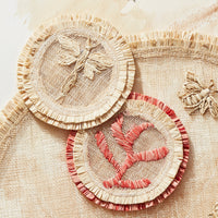 Coral Straw Coasters – Set of 4