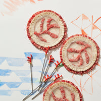 Coral Straw Coasters – Set of 4