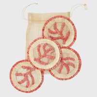Coral Straw Coasters – Set of 4