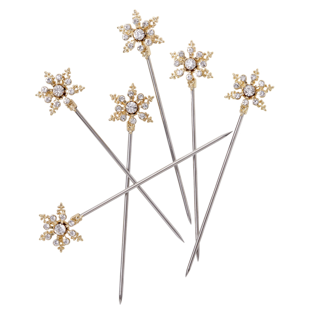 Snowflake Cocktail Picks – Crystal (Set of 6)