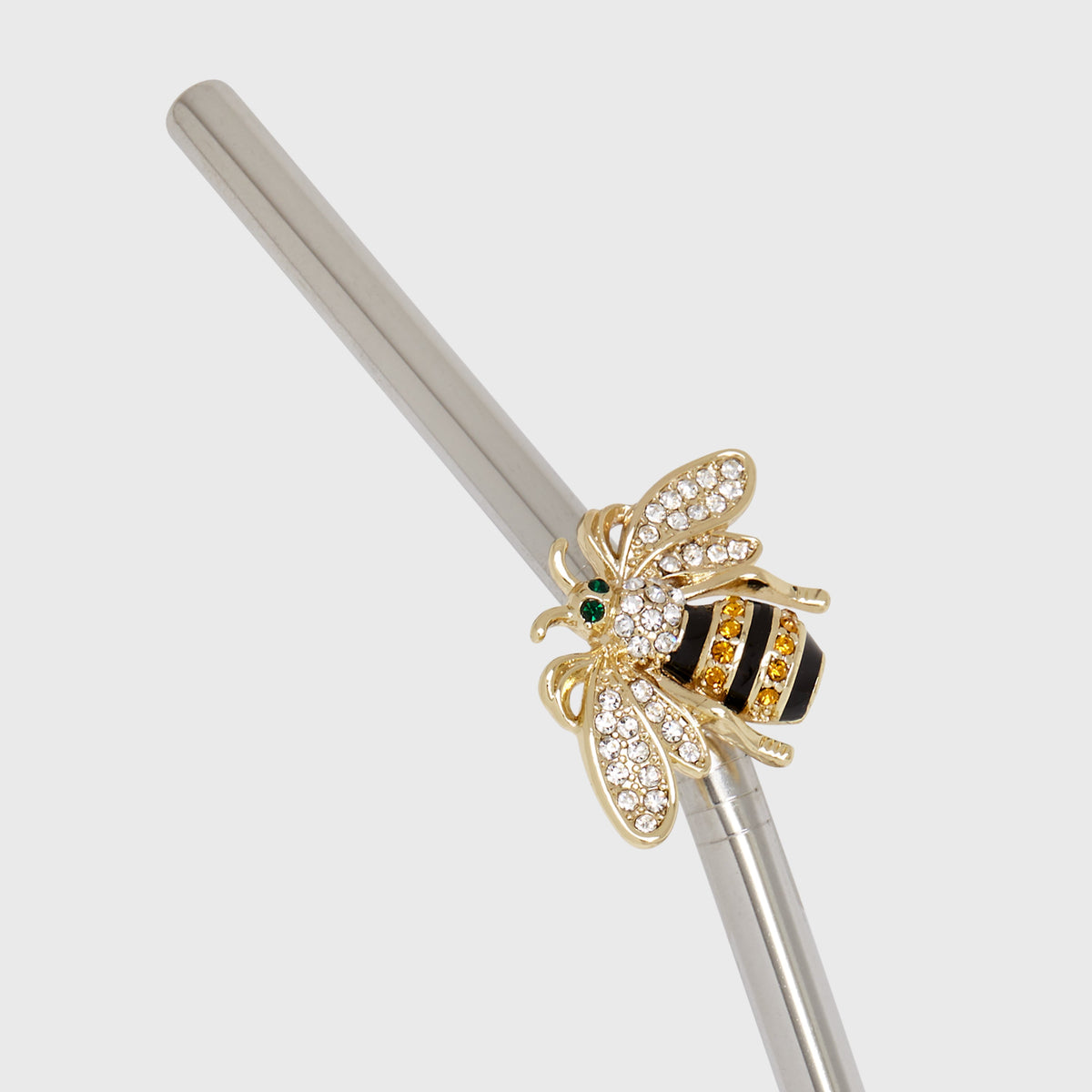 Stripey Bee Metal Straws – Set of 4