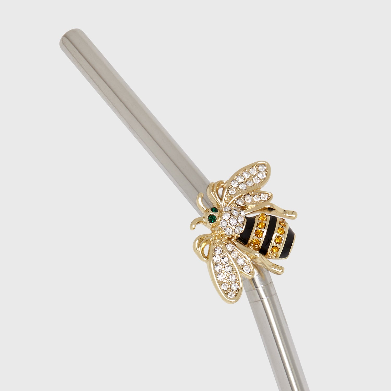 Stripey Bee Metal Straws – Set of 4