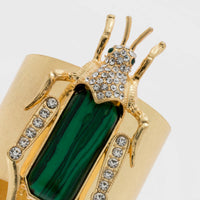 Grasshopper Napkin Rings – Faux Malachite (Set of 2)