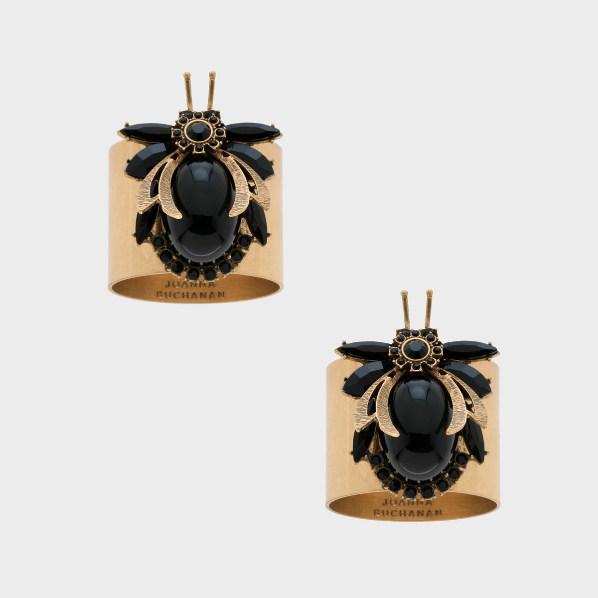 Vintage Bug Napkin Rings – Black (Set of 2)