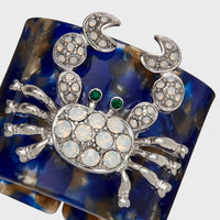 Crab Blue Tortoiseshell Resin Napkin Rings (Set of 4)