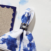 Crab Blue Tortoiseshell Resin Napkin Rings (Set of 4)