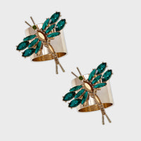 Dragonfly Napkin Rings – Emerald (Set of 2)