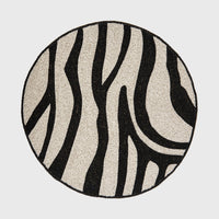 Zebra Hand Beaded Placemat – Black