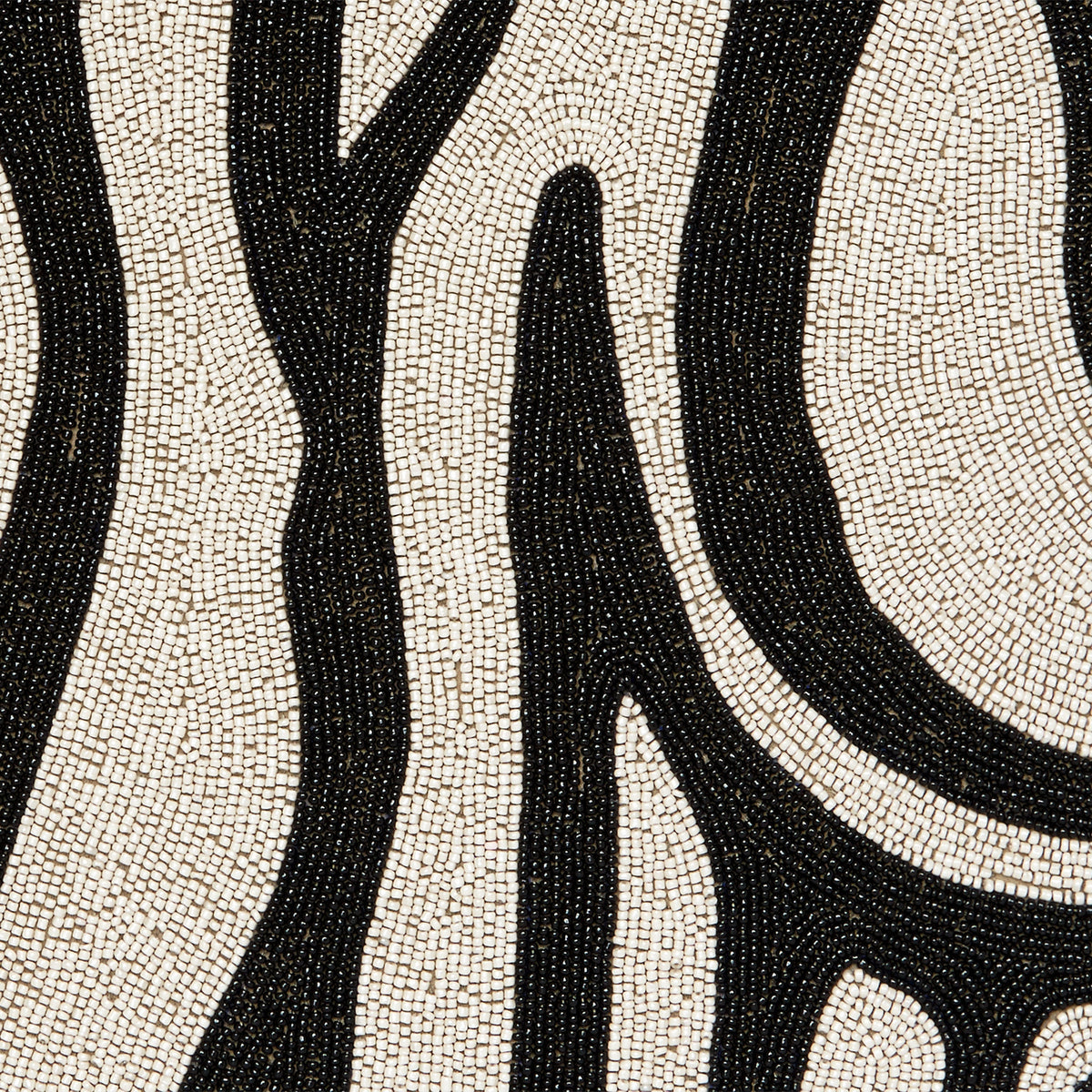 Zebra Hand Beaded Placemat – Black