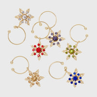 Snowflake Wine Charms – Jewel Tones (Set of 6)