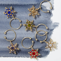 Snowflake Wine Charms – Jewel Tones (Set of 6)