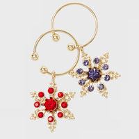 Snowflake Wine Charms – Jewel Tones (Set of 6)