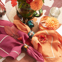 Stripey Bee Resin Napkin Rings – Green Tortoiseshell (Set of 4)